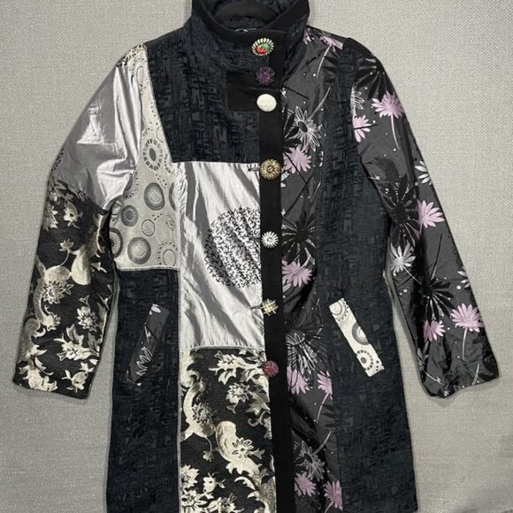 Anthropologie Dor Dor Couture Boho Coat Avant Garde Embroidered Brocade Velvet - Picture 1 of 13